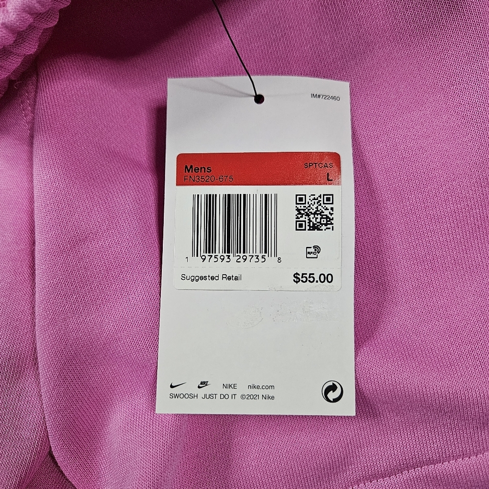 Nike Athletic Shorts Pink Standard Above Knee FN3520-365 Men's Size Large - Picture 7 of 7